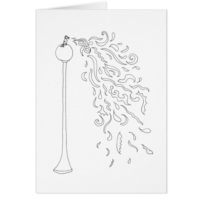 Colour Your Own Card - Singing Bird (Front)