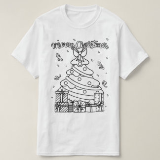 Colour Your Own Christmas tree Christmas Job T-Shirt