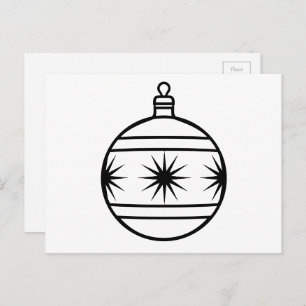 Colour-Your-Own Christmas Tree Ornament Postcard