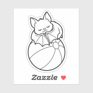 Colour Your Own Cute Bat Beach Ball Summerween