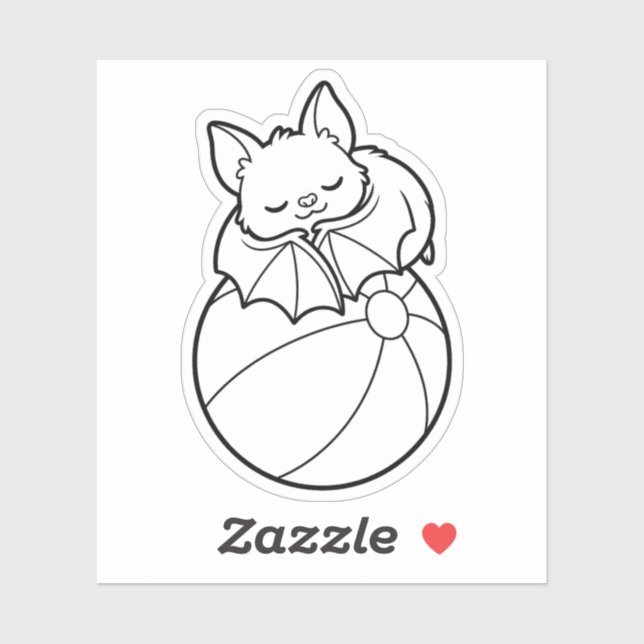 Colour Your Own Cute Bat Beach Ball Summerween (Sheet)