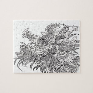Colour your Own Dragon Enchantment Jigsaw Puzzle