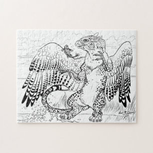 Colour Your Own Fishing  Leopard Gryphon Jigsaw Puzzle