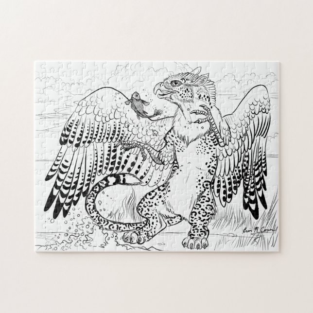 Colour Your Own Fishing  Leopard Gryphon Jigsaw Puzzle (Horizontal)