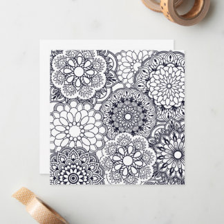 Colour Your Own Floral Mandalas Card