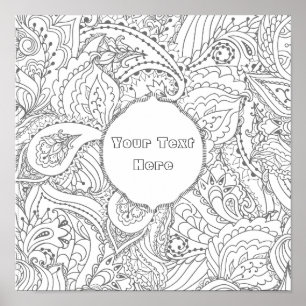 Colour Your Own Floral Poster Meditation