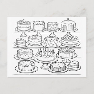 Colour Your Own Happy Birthday Postcard