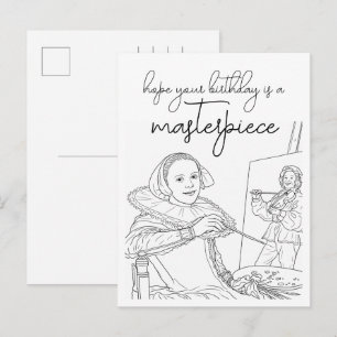 Colour Your Own Happy Birthday Postcard