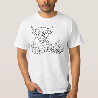 Colour‑Your‑Own Highland Cow Men’s T‑Shirt Campfir T-Shirt