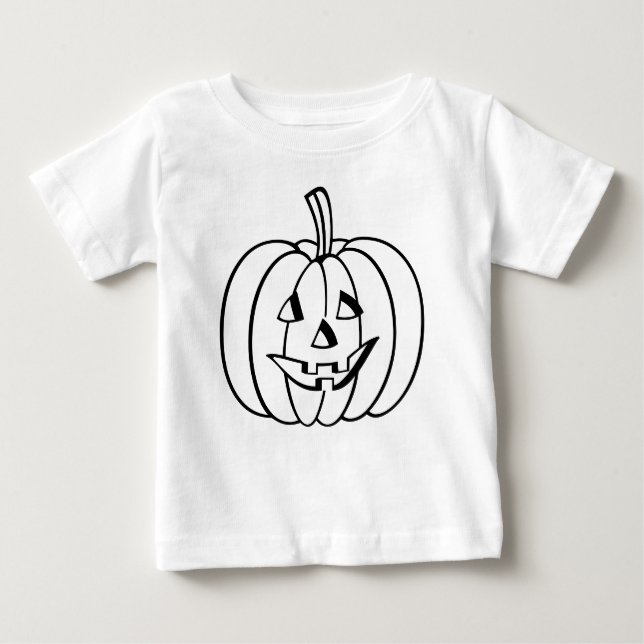 Colour-Your-Own Jack-O-Lantern Pumpkin Halloween Baby T-Shirt (Front)