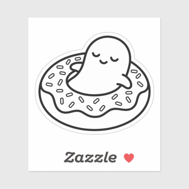Colour Your Own Kawaii Ghost Doughnut Floatie (Sheet)