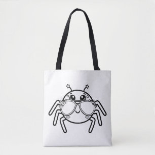 Colour Your Own Kawaii Spider Sunglasses Tote Bag