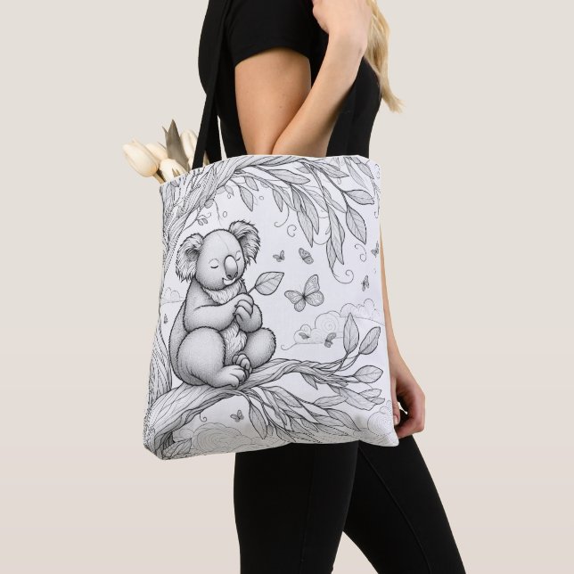 Colour Your Own Koala Tote Bag (Close Up)