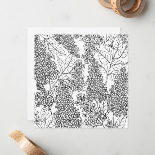 Colour Your Own Lilac Flowers Card