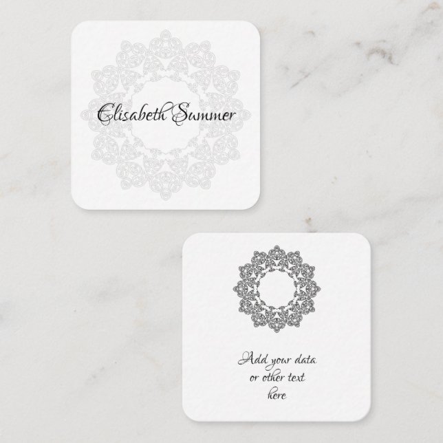 Colour Your Own MANDALA - DIY Colouring Book 3 Square Business Card (Front/Back)