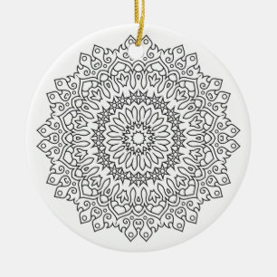 Colour Your Own MANDALA - DIY Colouring Book 4 Ceramic Ornament