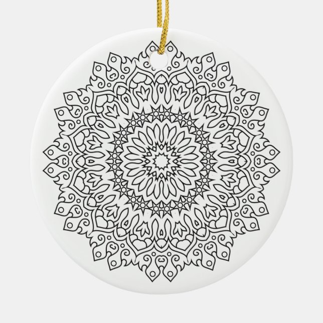 Colour Your Own MANDALA - DIY Colouring Book 4 Ceramic Ornament (Front)