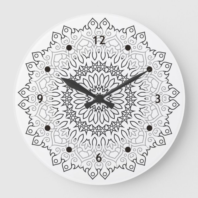 Colour Your Own MANDALA - DIY Colouring Book 4 Large Clock (Front)