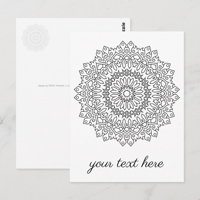 Colour Your Own MANDALA - DIY Colouring Book 4 Postcard (Front/Back)