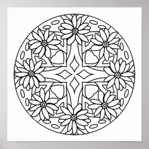 Colour your own mandala poster