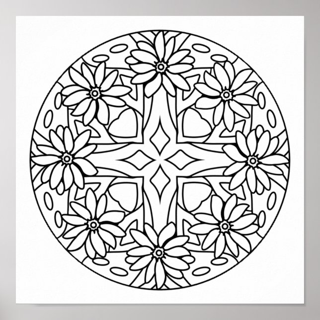 Colour your own mandala poster (Front)
