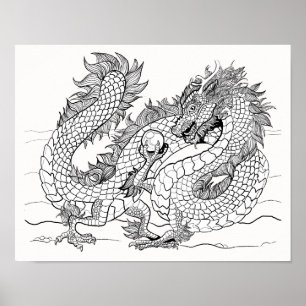 Colour your own Pearl Dragon Poster