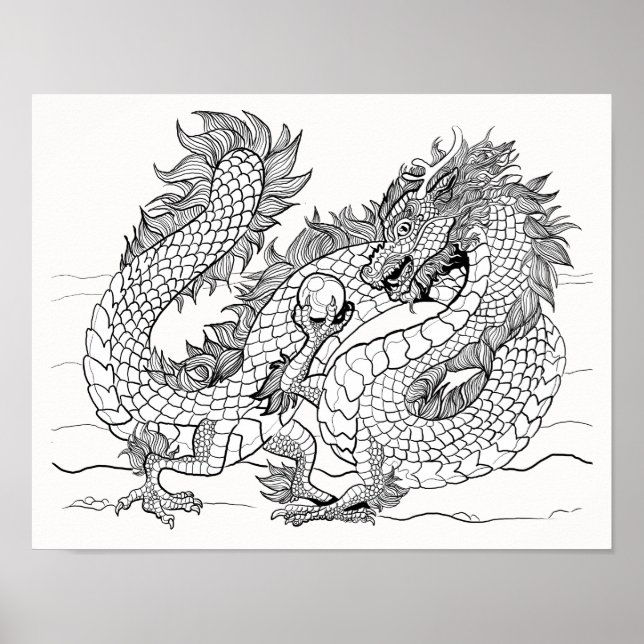 Colour your own Pearl Dragon Poster (Front)