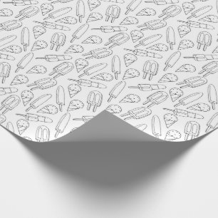 Colour Your Own Popsicle and Ice Cream Pattern Wrapping Paper