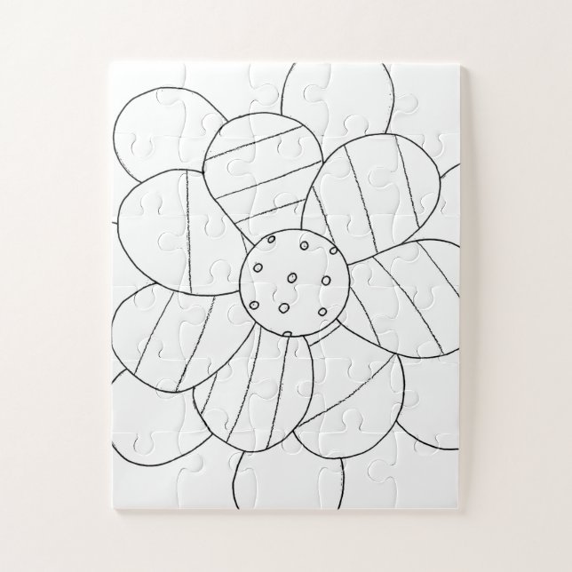 Colour Your Own Puzzle for Kids - Flower #1 Outlin (Vertical)