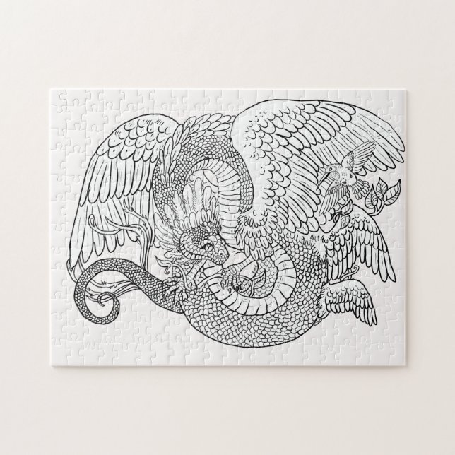 Colour your Own Quetzacoatl Jigsaw Puzzle (Horizontal)