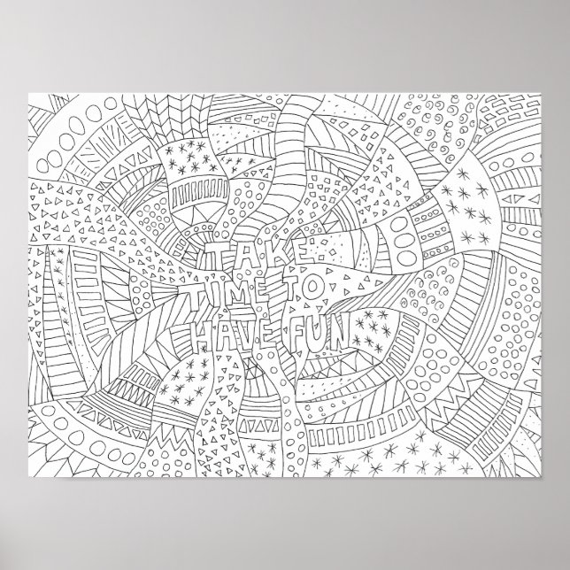 Colour your own relaxing art poster (Front)