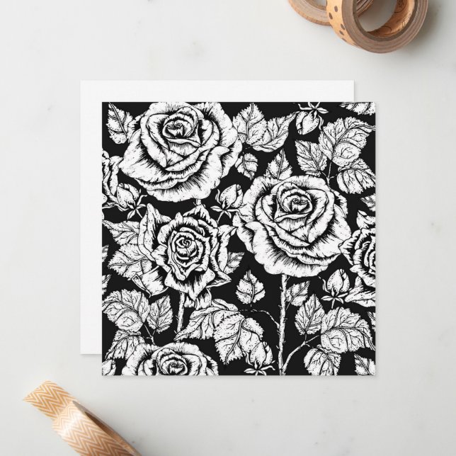 Colour Your Own Roses Card (Front/Back In Situ)