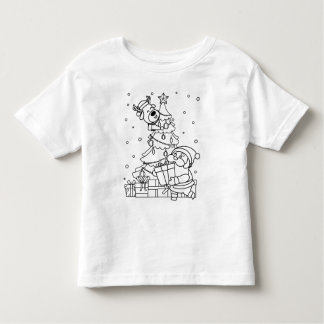 Colour Your Own Santa and Reindeer Toddler T-Shirt