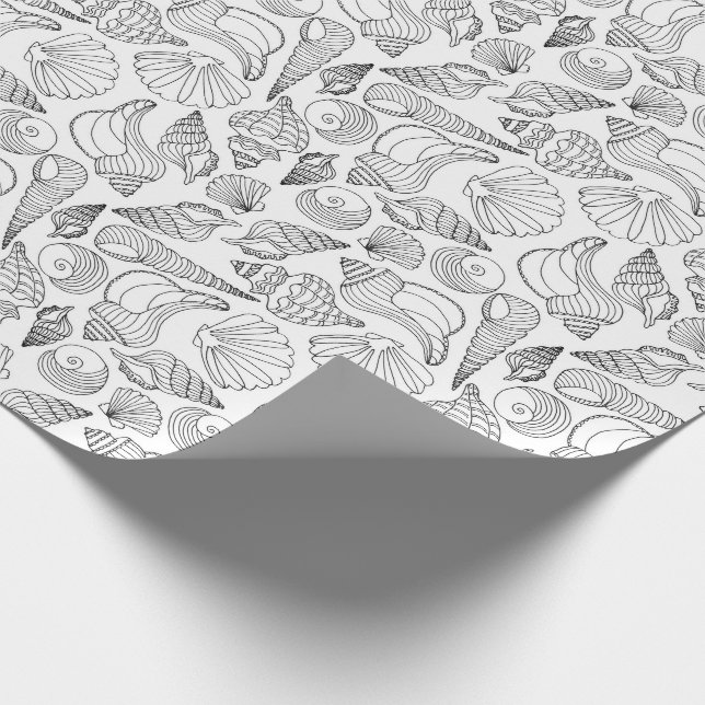 Colour Your Own Seashells Wrapping Paper (Corner)