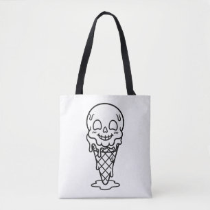 Colour Your Own Skull Ice Cream Summerween Tote Bag