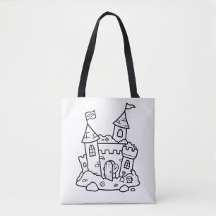 Colour Your Own Spooky Sandcastle Ghost Summer Tote Bag