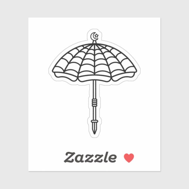Colour Your Own Spooky Spiderweb Beach Umbrella (Sheet)