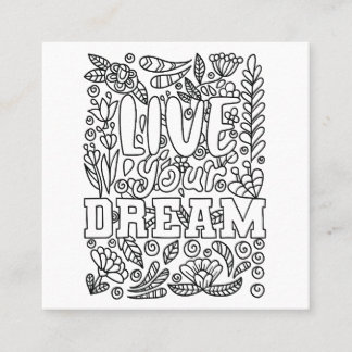 Colour Your Own Square Business Card