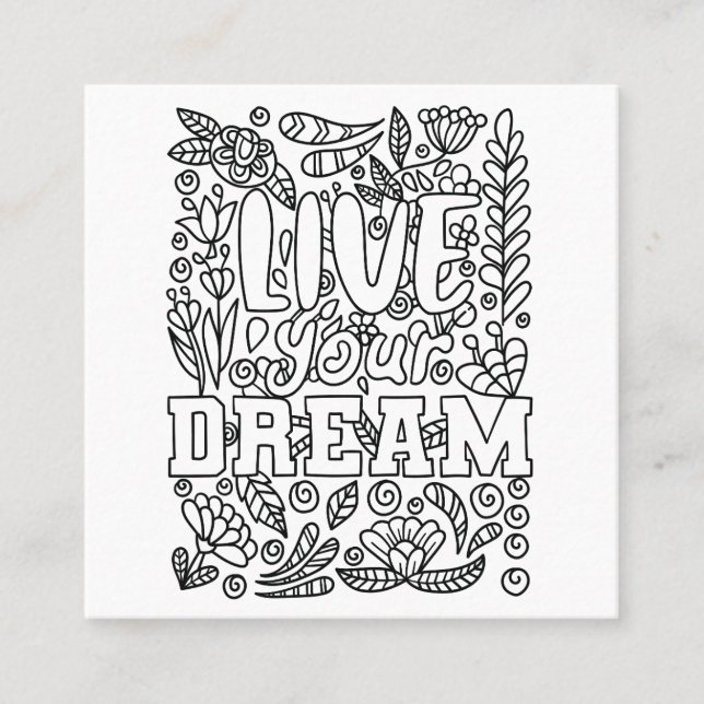 Colour Your Own Square Business Card (Front)