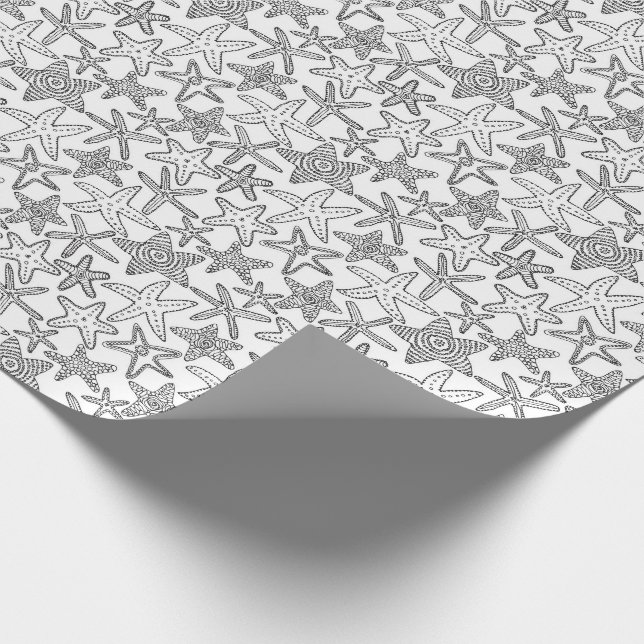 Colour Your Own Starfish Wrapping Paper (Corner)