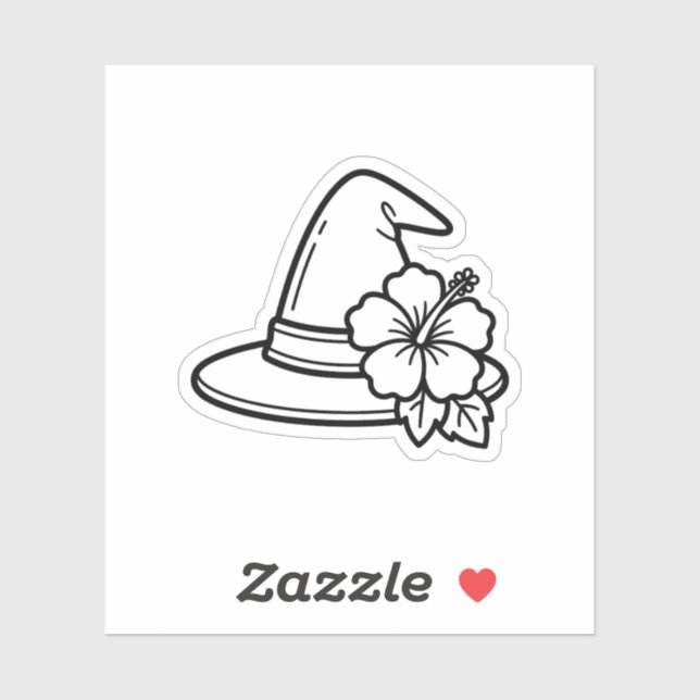 Colour Your Own Summer Witch Hat Tropical Flower (Sheet)