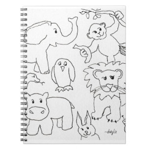 Colour Your Own Zoo Animals Notebook