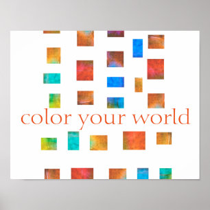 colour your world poster quote modern chic