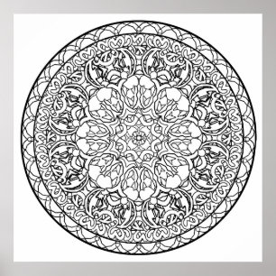 Colour Yourself Mandala Poster Abstract Shapes Art