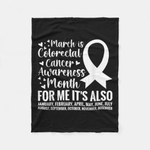 Colourectal Cancer Awareness Month Colon Cancer Fleece Blanket