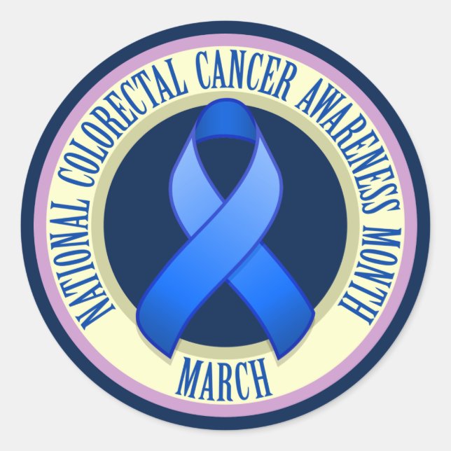 Colourectal Cancer Awareness Month Round Sticker (Front)