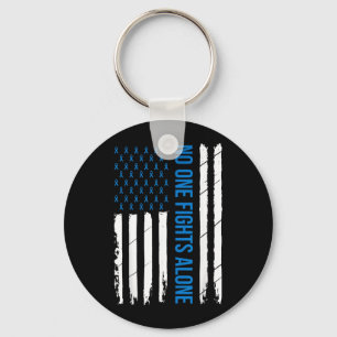 Colourectal Cancer Colon Cancer Blue Ribbon Key Ring