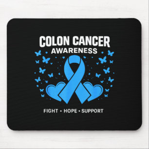 Colourectal cancer family support blue colon cance mouse pad