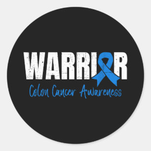 Colourectal cancer warrior colon cancer awareness classic round sticker