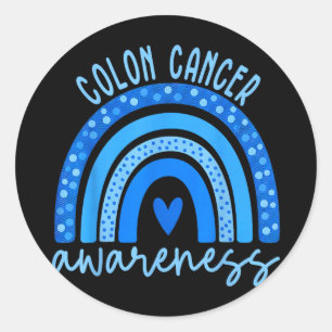 Colourectal colon cancer awareness blue rainbow me classic round sticker
